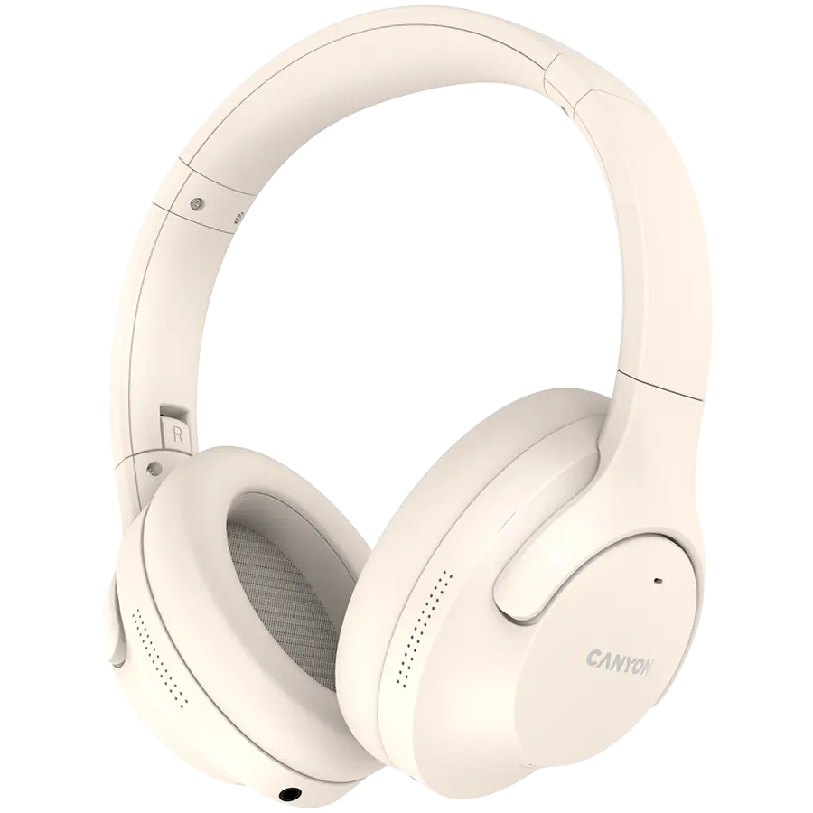 Casti wireless Canyon, OnRiff 10, Bluetooth, microfon, anulare activa a zgomotului, bej