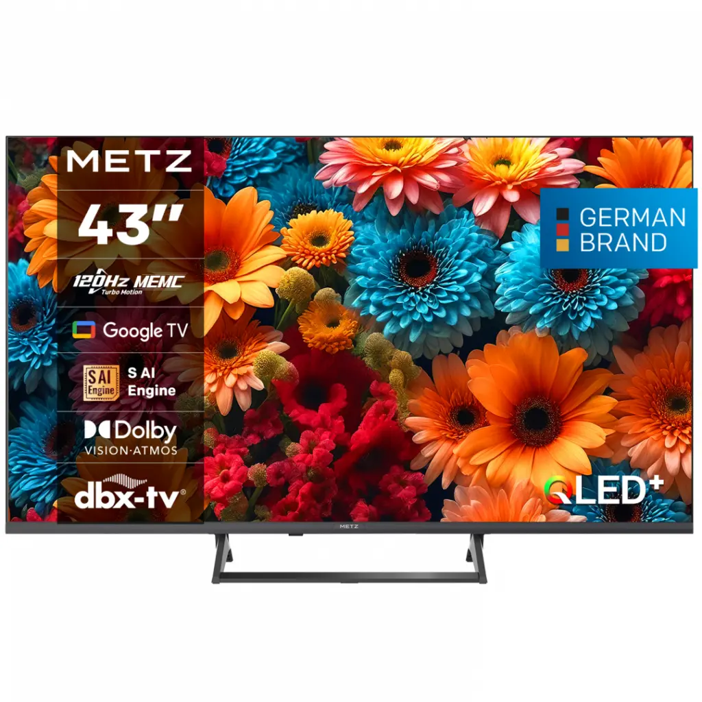 Televizor METZ QLED 43MQF7500Z, 109 cm, Smart Google TV, 4K Ultra HD, Clasa F (Model 2025)