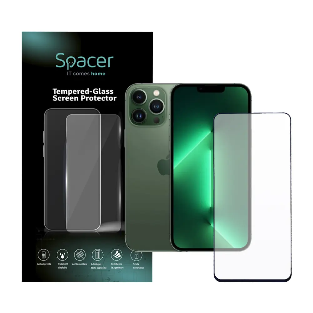 Folie sticla Spacer iPhone 13 Pro Max 9D 9H tempered glass