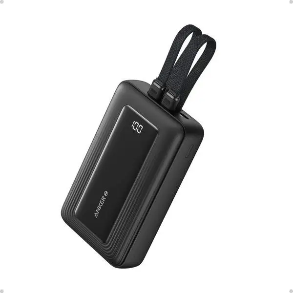 Acumulator extern Anker 20000 mAh 30W cablu USB-C+Lightning negru