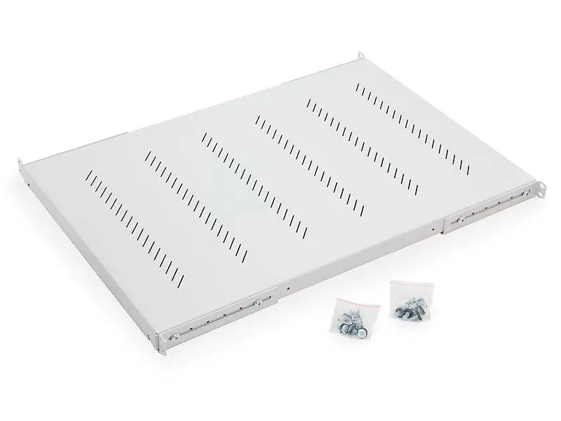 Raft fix perforat Triton 19″ 1U/250 capacitate incarcare 40kg, gri