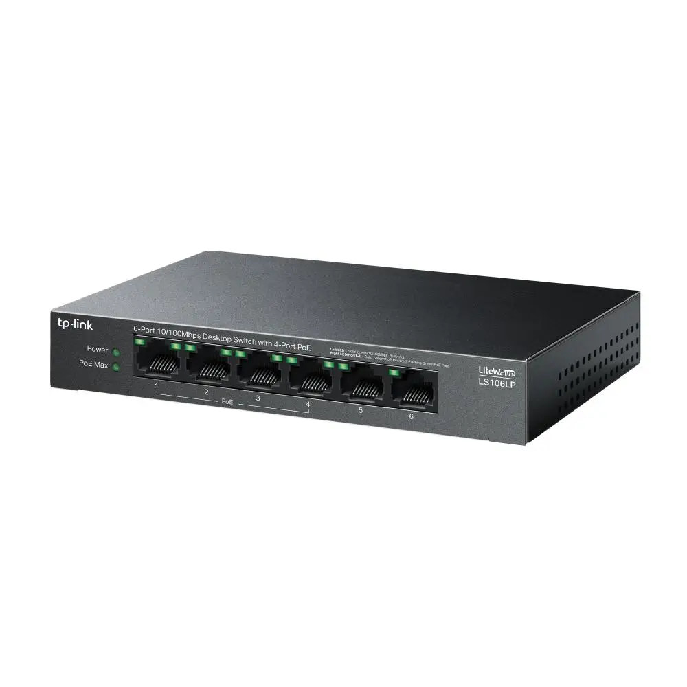 Switch TP-Link LS106LP 6 porturi 10/100 Mbps 4 PoE+ desktop