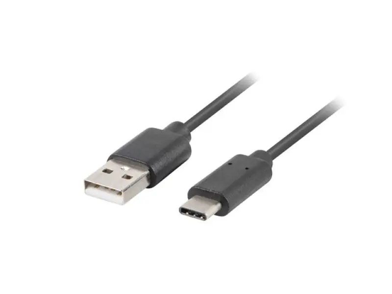 Cablu Lanberg USB-A la USB-C USB 2.0 0.5m Negru