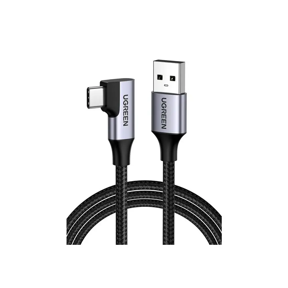 Cablu Ugreen 20299 USB-A USB-C 1m negru USB 3.0 unghi 90°