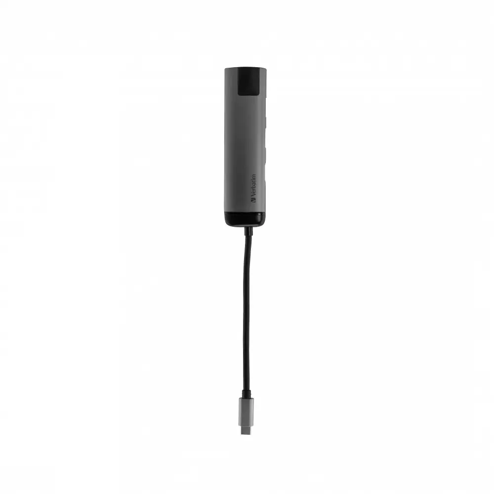 Hub Verbatim 49141 USB-C, HDMI 4K, Gigabit LAN, USB 3.0, cablu 15 cm