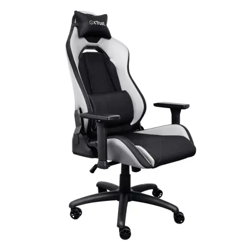 Scaun gaming Trust GXT 714W Ruya, suport lombar, perna reglabila, scaun rotativ, cotiere 3D, ridicare cu gaz clasa 4, tesatura respirabila, Alb