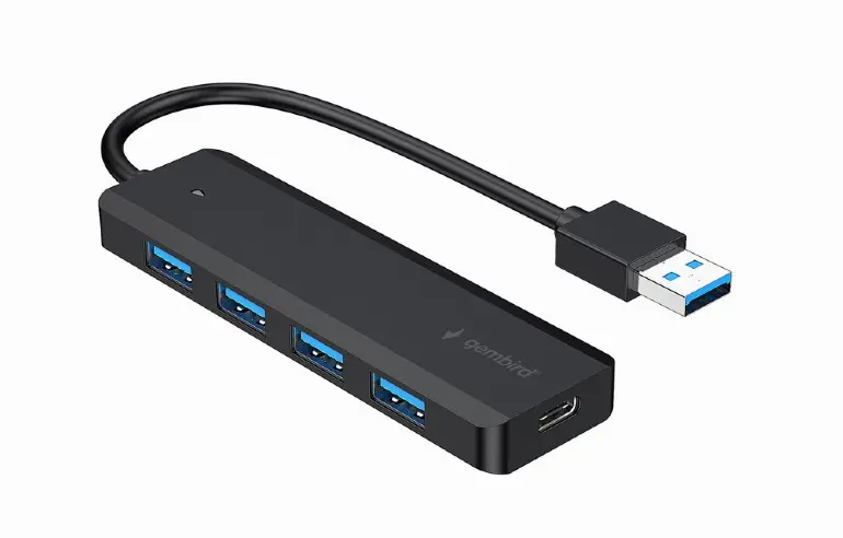 Hub USB Gembird UHB-U3P4P-02 aluminiu 4 porturi negru