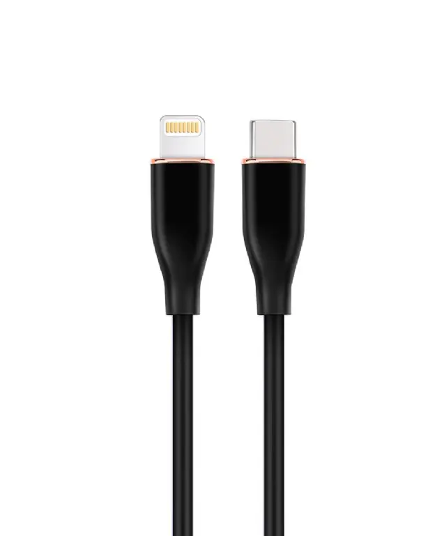 Cablu alimentare si date GEMBIRD, pentru smartphone, USB 2.0 Type-C (T) la Lightning (T), 20W, 1.5m, protectie silicon, negru