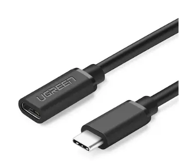 Cablu USB Type-C Ugreen prelungitor, ED008 USB Type-C (T) la USB Type-C (M), 0.5m, negru