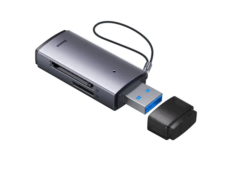 Cititor card Baseus Lite WKQX060013 USB 3.0 SD microSD gri