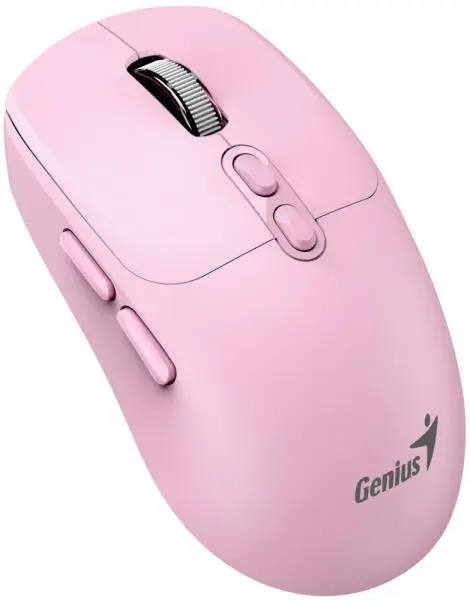 Mouse Genius wireless 2.4GHz, optic, 1600 dpi, 6 butoane, roz