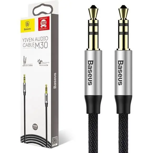 Cablu audio Baseus CAM30-CS1 Yiven AUX 3.5 mm 1.5 m negru