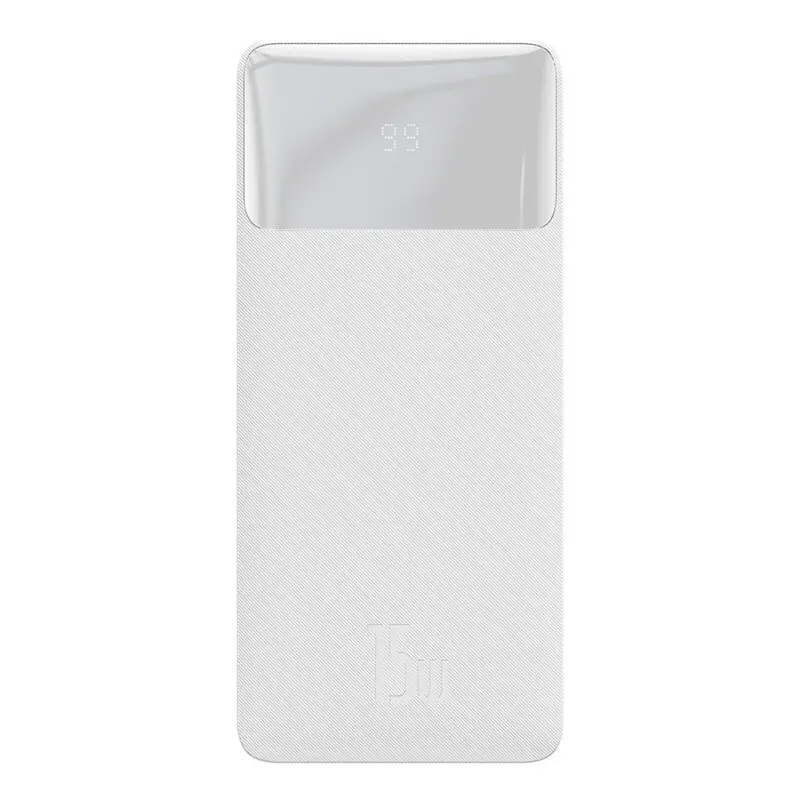 Baterie externă Baseus Bipow 20000mAh 15W afișaj digital alb