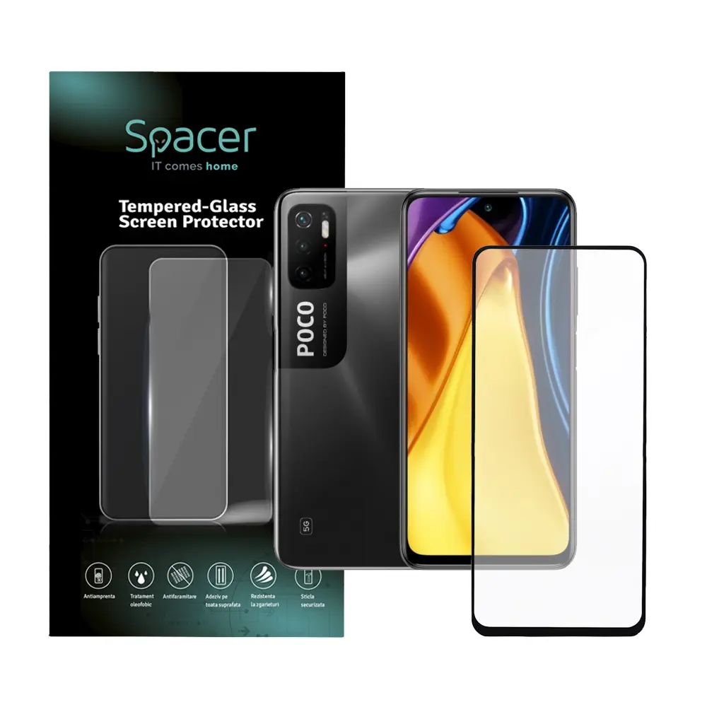 Folie sticlă Spacer Xiaomi Pocophone M3 Pro 5G 9D 9H