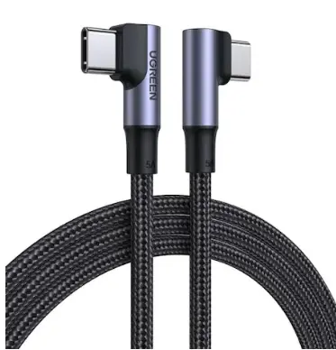 Cablu Ugreen 70696 USB-C 100W 1m unghi 90° Negru