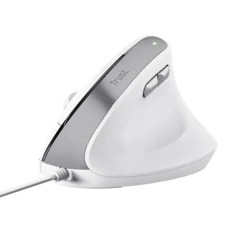 Mouse Trust Bayo II V2 cu fir alb, ergonomic silent 800-2400 DPI USB-A