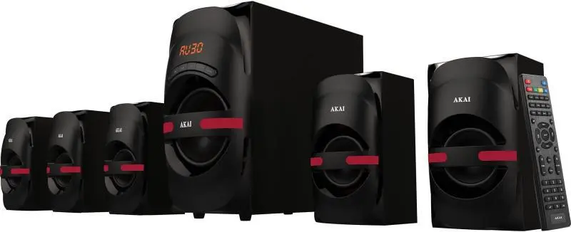 Sistem audio Akai 5 1 105W RMS HT014A-5086F Bluetooth USB/SD