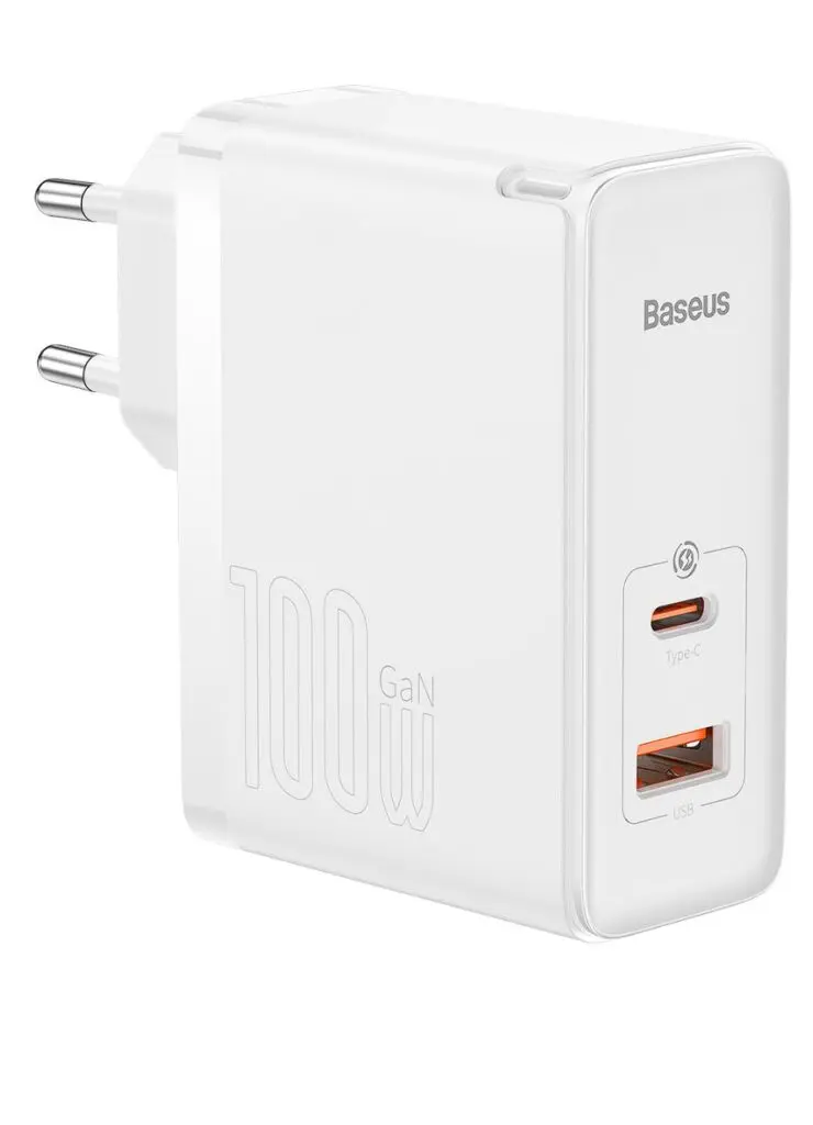Încărcător Baseus GaN5 Pro CCGP090202 100W cu cablu USB-C 1m alb
