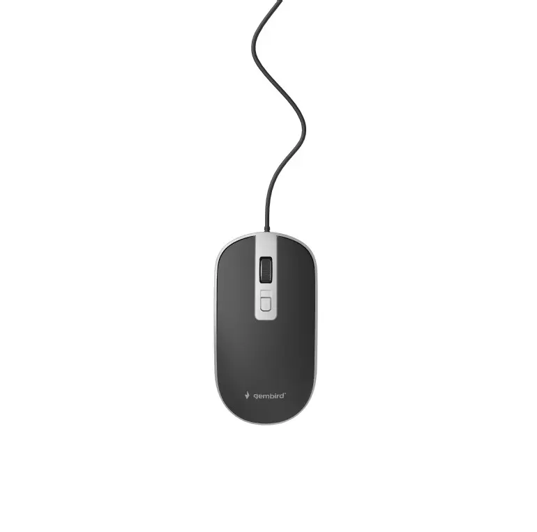 Mouse Gembird, USB, 1200 DPI, Negru/Argintiu