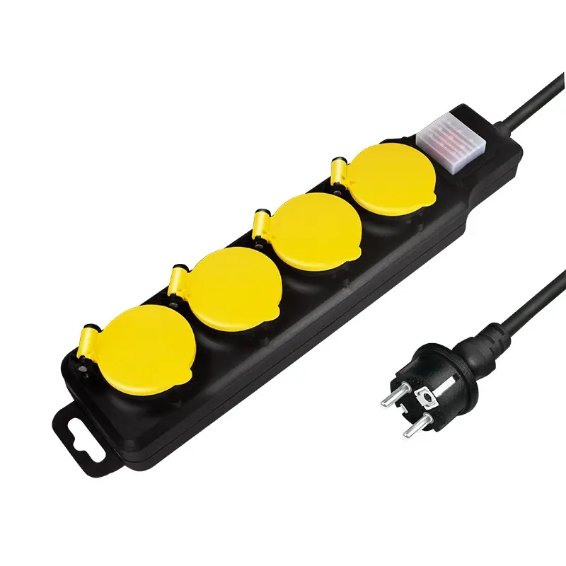 Prelungitor Logilink LPS254 4 prize Schuko IP44 1.5 m Negru/Galben