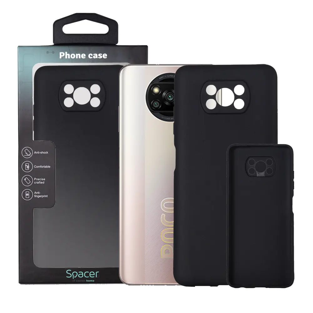 Husă Spacer Pocophone X3 Pro 5G neagră TPU 1,5 mm