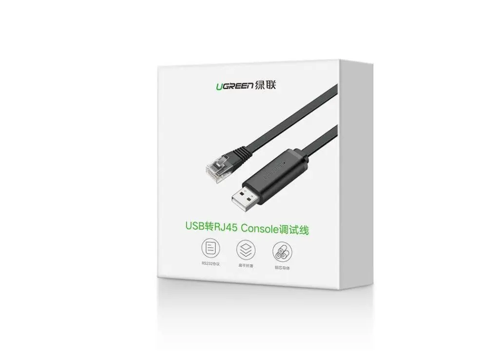 Cablu USB Ugreen Adaptor, CM204 Cablu consola USB 2.0 (T) la RJ-45(T), 1.5m negru