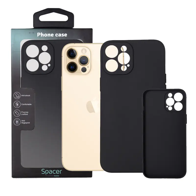 Husa Spacer iPhone 13 Pro Max TPU negru back cover
