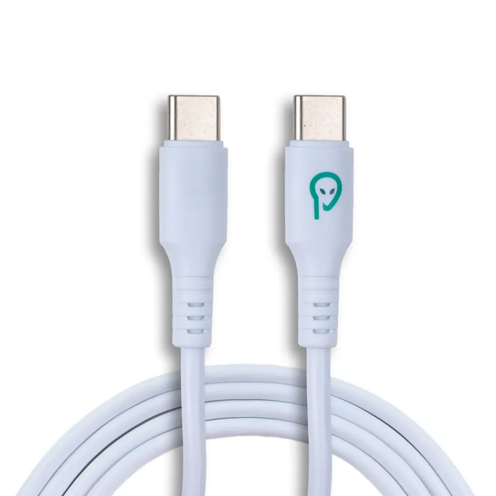 Cablu USB-C Spacer 1 m alb Type-C la Type-C PVC