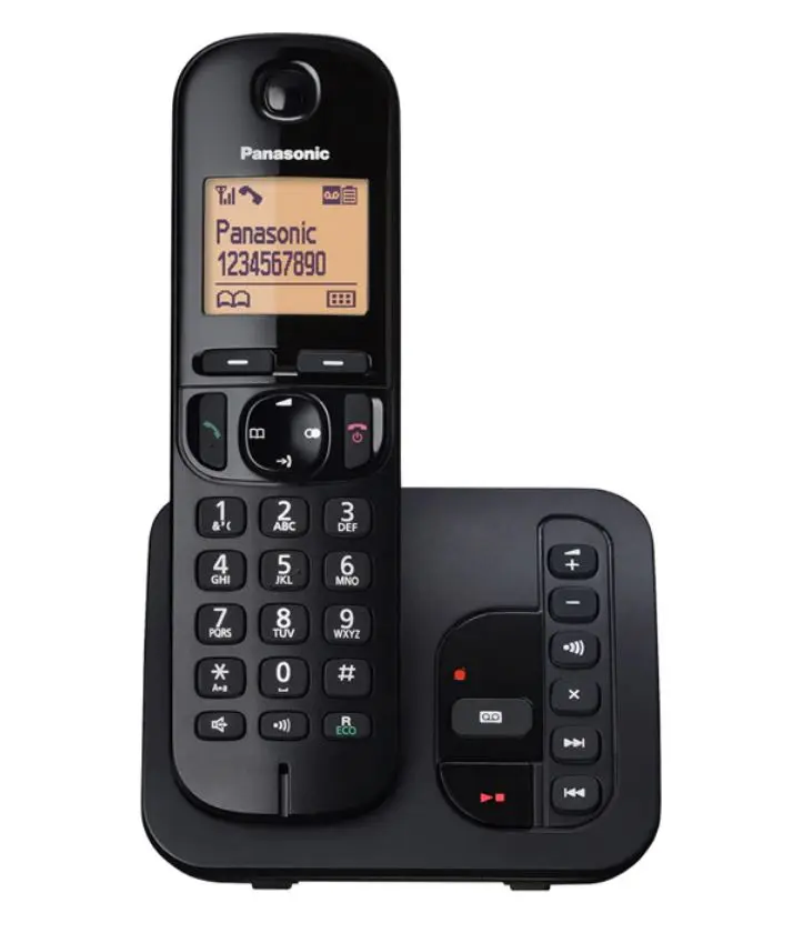 Telefon DECT Panasonic KX-TGC220FXB cu robot telefonic negru