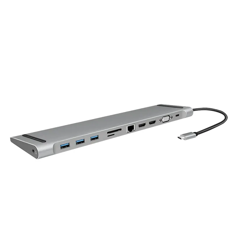Docking station LogiLink UA0373 USB-C 11-in-1 PD 100W argintiu