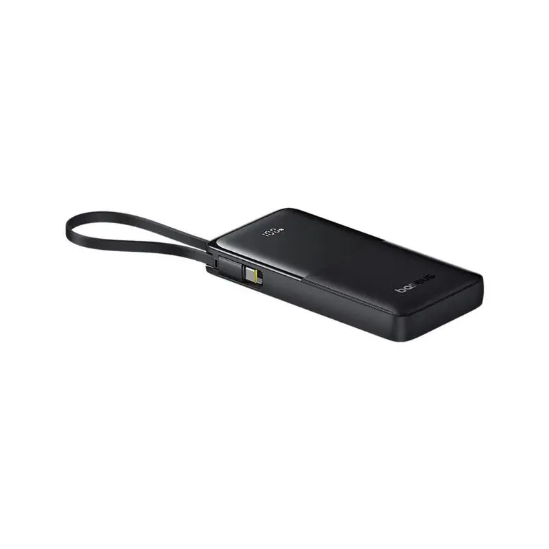 Power bank Baseus Bipow 2 10000mAh 20W cablu USB-C integrat negru
