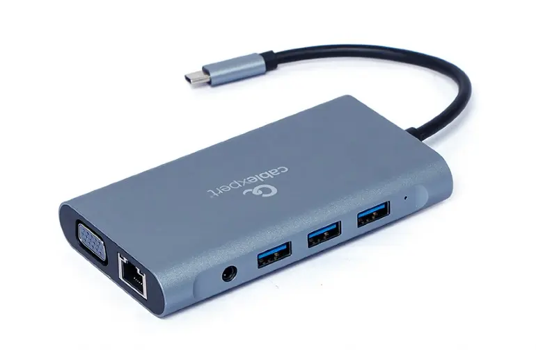 Docking station Gembird A-CM-COMBO7-01 7-in-1 USB-C argintiu