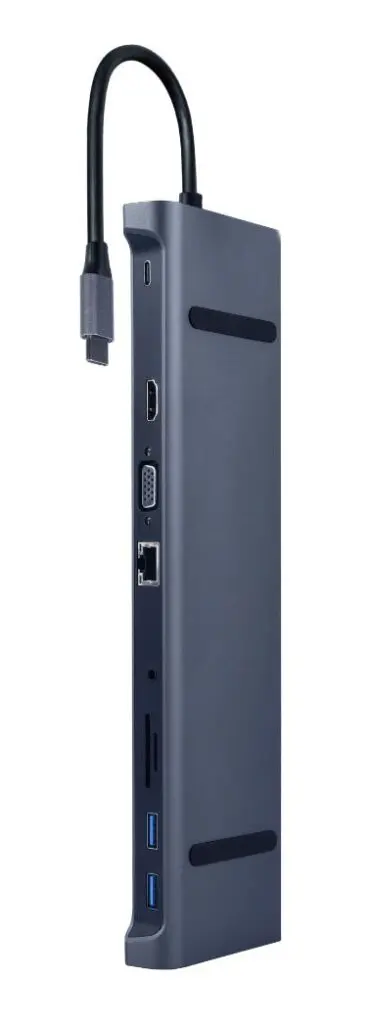 Docking station Gembird A-CM-COMBO10-01 10-in-1 USB-C argintiu