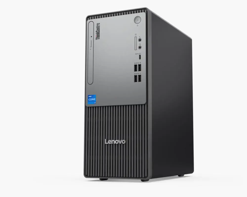 Sistem Desktops PC Lenovo ThinkCentre neo 50t Gen 5 cu procesor Intel® Core i3-14100 pana la 4.7GHz, 8GB DDR5, 512GB SSD, Intel® UHD Graphics, No OS, Black, 3y on-site Premium Care