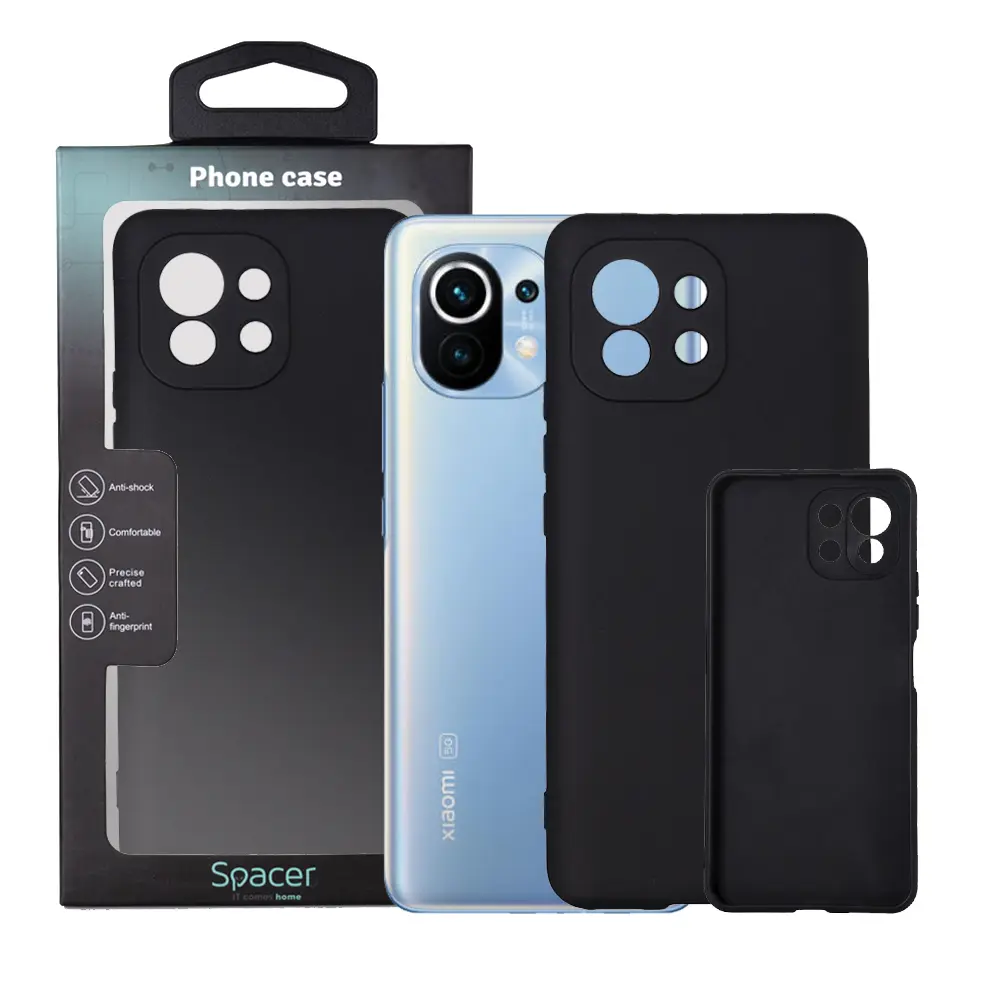 Husă Spacer Xiaomi Mi 11 5G neagră TPU 1,5 mm