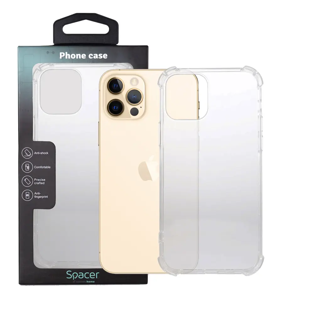Husă Spacer iPhone 12 Pro Max transparentă TPU 1,5 mm