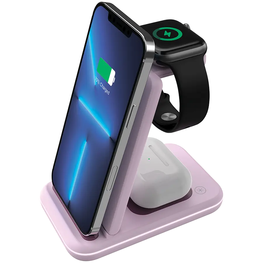 Incarcator wireless Canyon, WS-304 15W 2in1 Iced, Roz