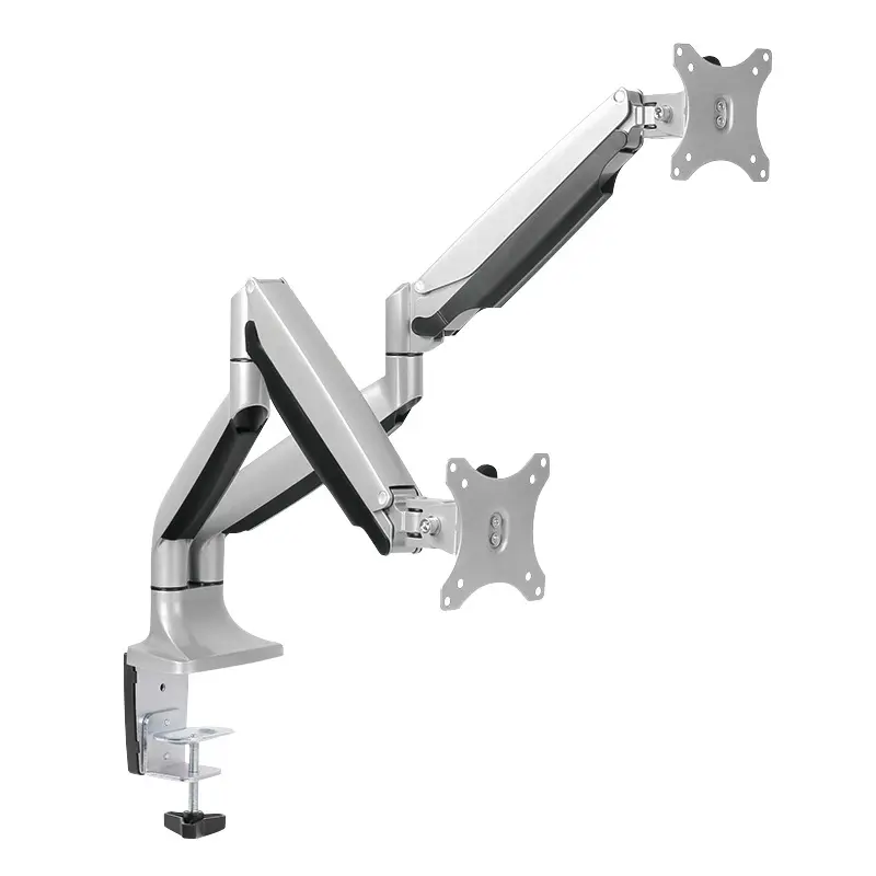 Suport birou pentru doua monitoare, LOGILINK, 13″-32″, aluminiu
