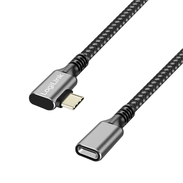 Cablu USB-C Logilink CUA0111 1m 100W 90 grade negru-gri