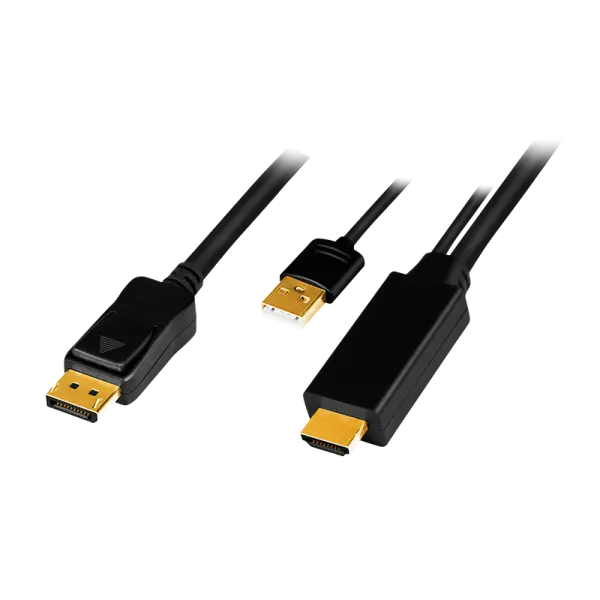 Cablu activ HDMI USB DisplayPort Logilink CH0091 2 m negru