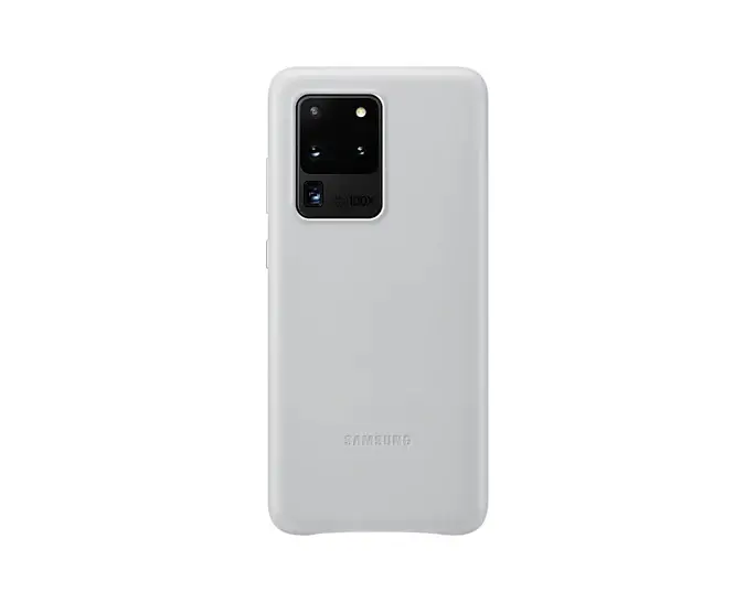 Husa Samsung Leather Cover Galaxy S20 Ultra Light Gray