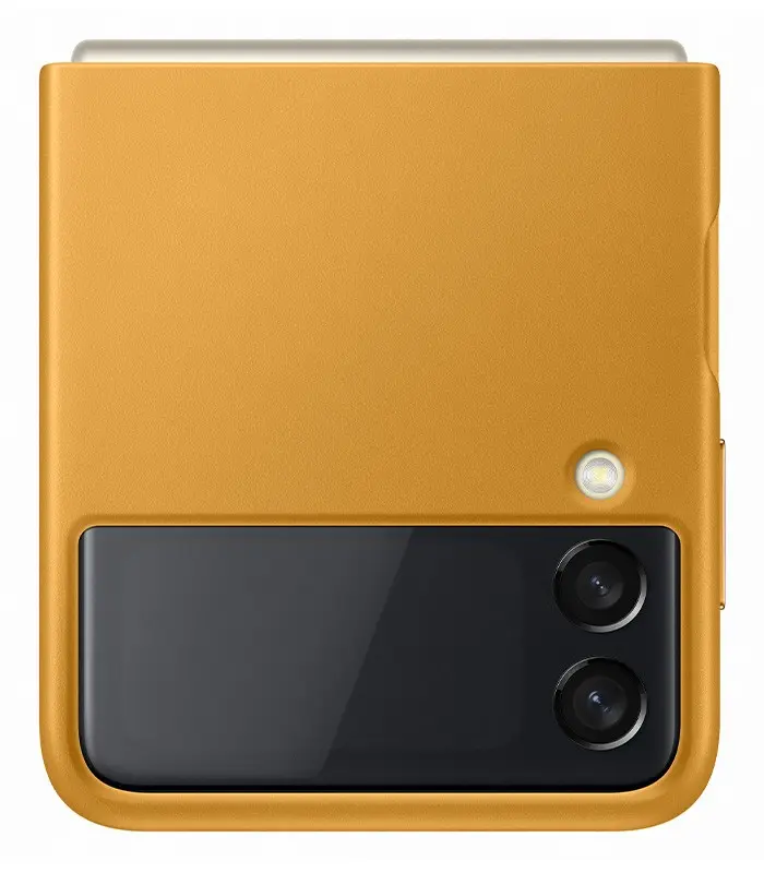 Husa Samsung Leather Cover Galaxy Z Flip3 5G Galben Mustard