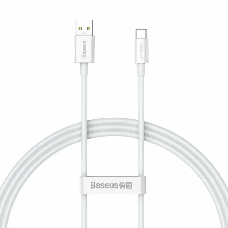 Cablu de date, Baseus Superior Series, USB-A la USB-C, 65W, 1m, alb