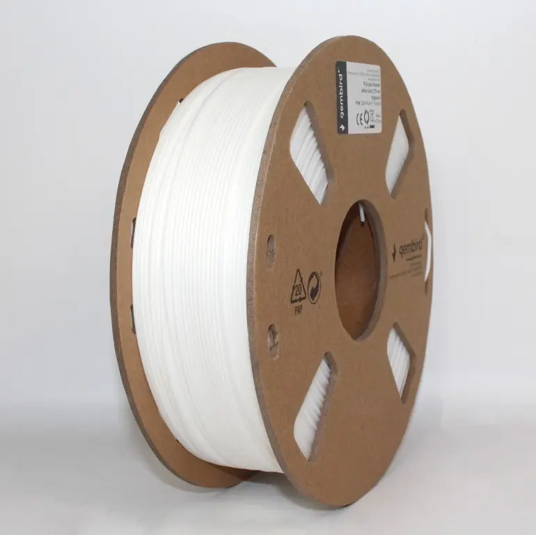 Filament Gembird PLA plus alb 1 75 mm 1 kg 3DP-PLA+1.75-02-W