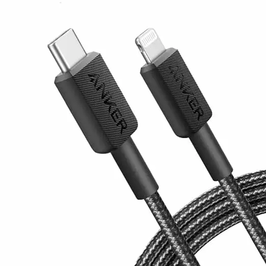 Cablu Anker USB-C Lightning A81B5G11 negru braided 0,9m