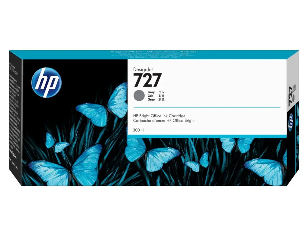 Cartus Cerneala Original HP Grey, nr.727, pentru DesignJet T1530|T2530|T930, 300ml, (timbru verde 0.15 lei), „F9J80A”