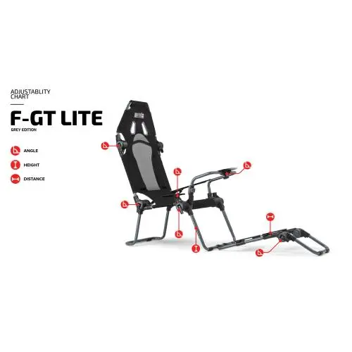 Scaun gaming Next Level Racing F-GT Lite gri pliabil