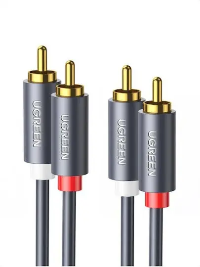 Cablu audio UGREEN AV104 RCA 3m gri 2x tata