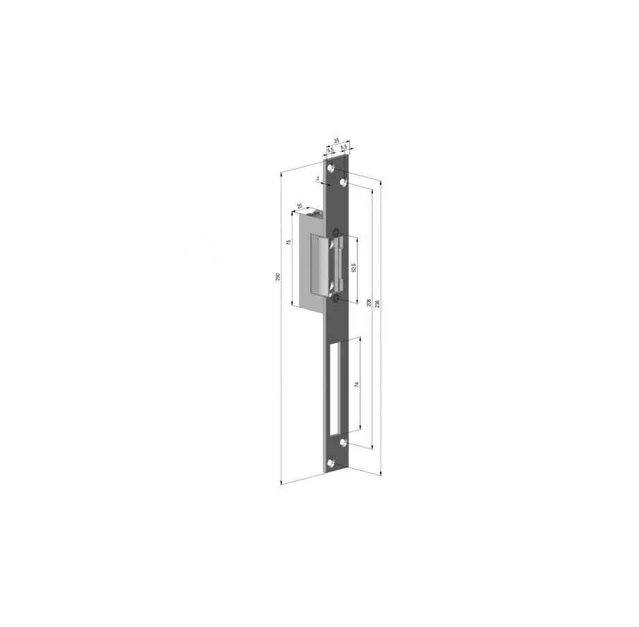 Electromagnet fail lock YALE YB17-12D-LR, 12Vcc, consum redus, 230mA, contact