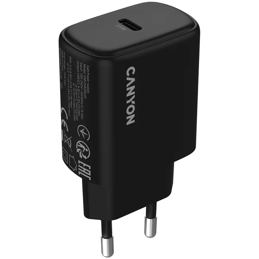 Încărcător rețea Canyon OnCharge 250 25W negru